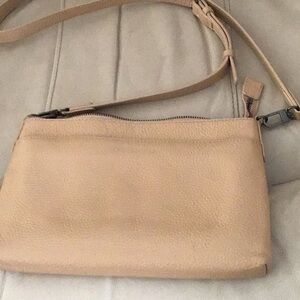 Elegant Cream Leather Crossbody Bag, Torregrossa leather bag.